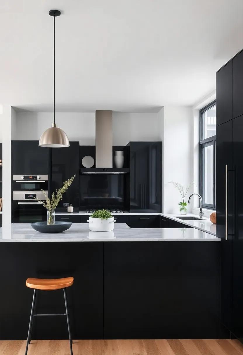 Open ⁢Concept ‍Design: In an open layout, black ⁢cabinets can define⁤ the ‍space while⁤ seamlessly integrating​ with‍ the rest of your home