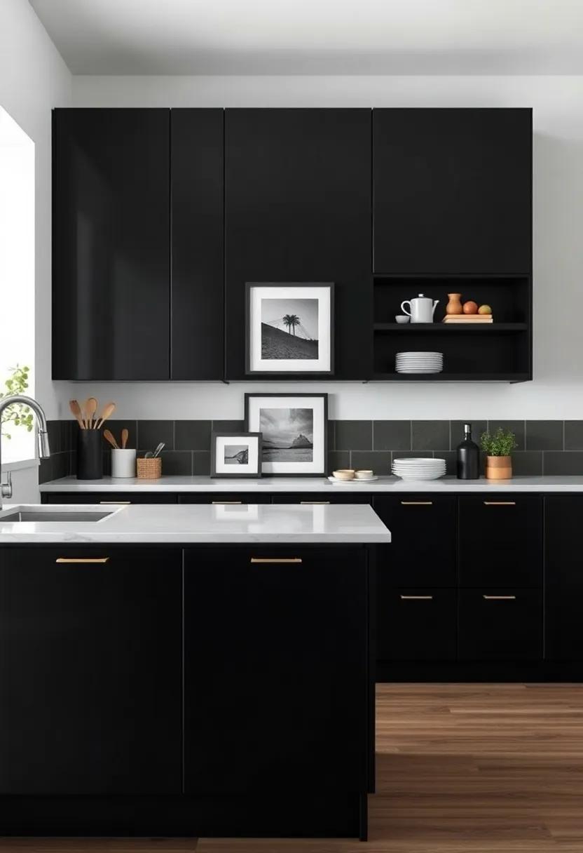 Personalize⁤ your Space: Showcase personal elements like framed photos or ⁤custom art alongside your⁣ modern black cabinets