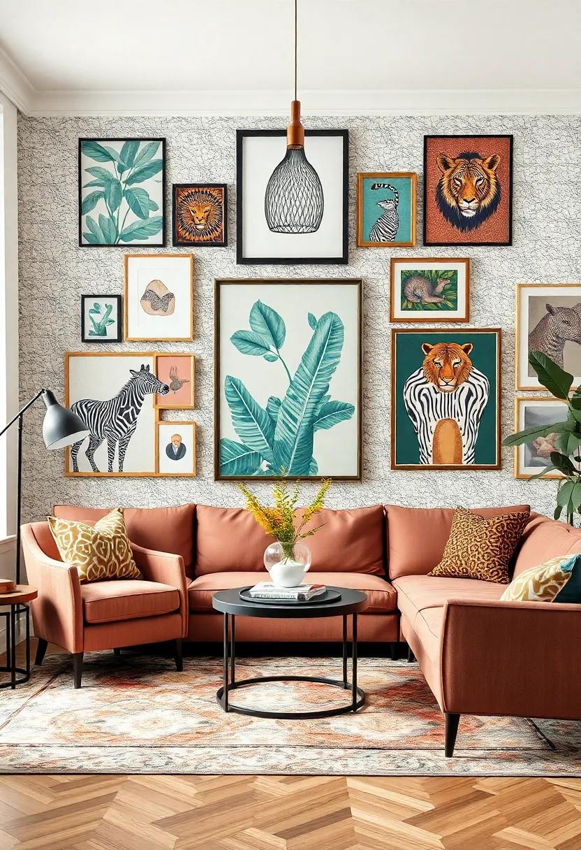 Utilizing Animal Prints⁤ in Eclectic Gallery Walls for Stunning Visuals