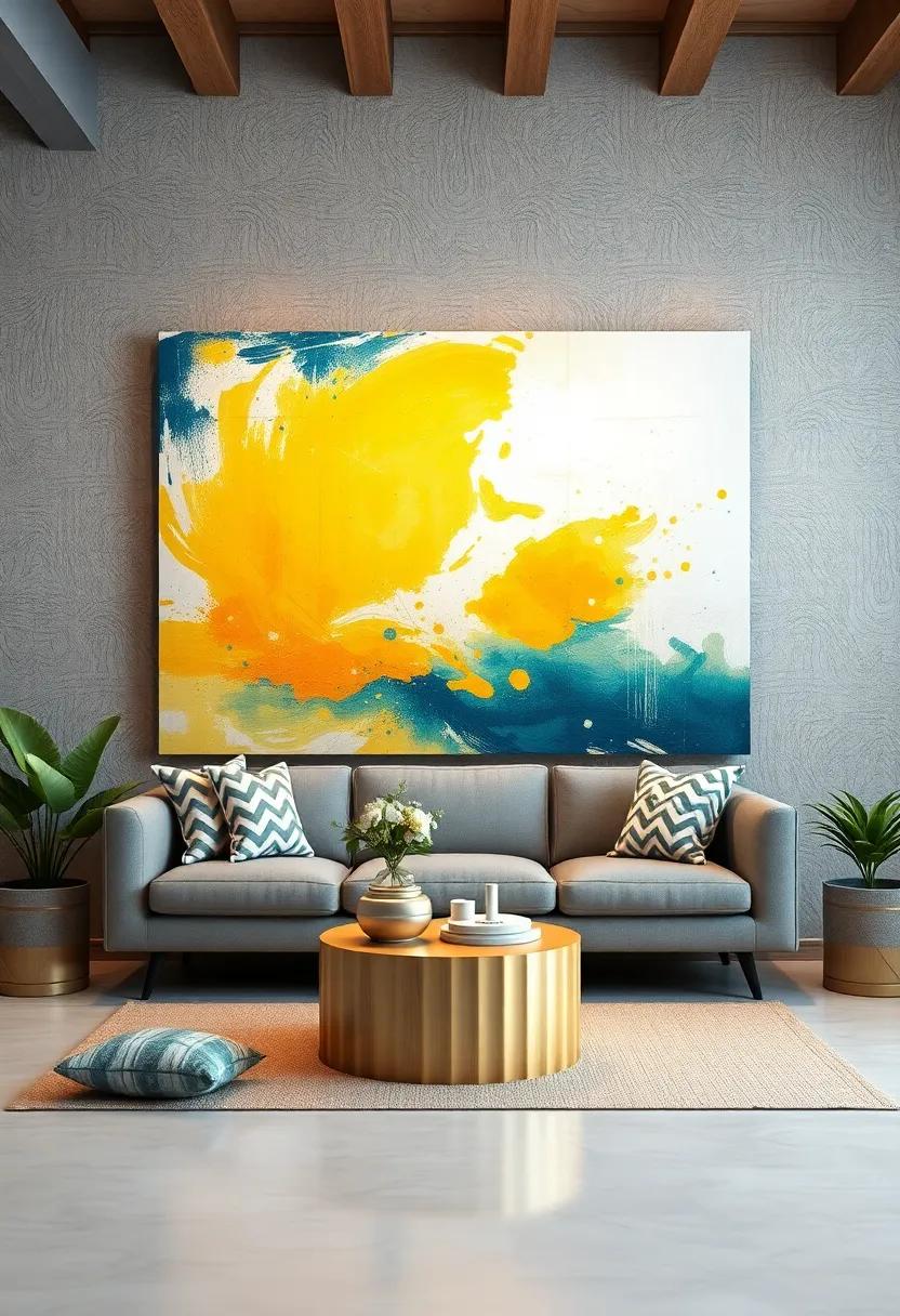 DIY Custom Art: Create your own statement piece by painting an oversized canvas, allowing your creativity to shine and personalize your space