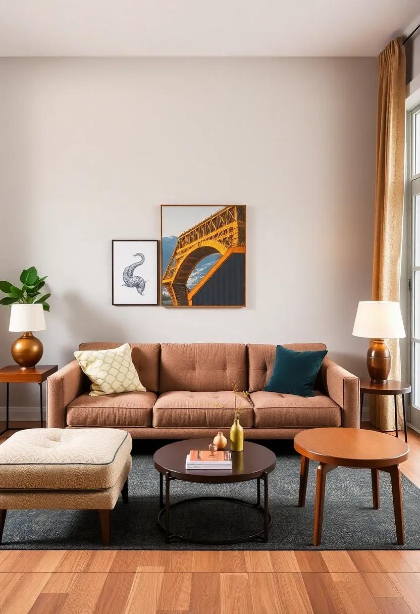 Mix Vintage and Modern furniture: Combine a sleek mid-century sofa with antique side tables for a look that tells a story and captivates the imagination