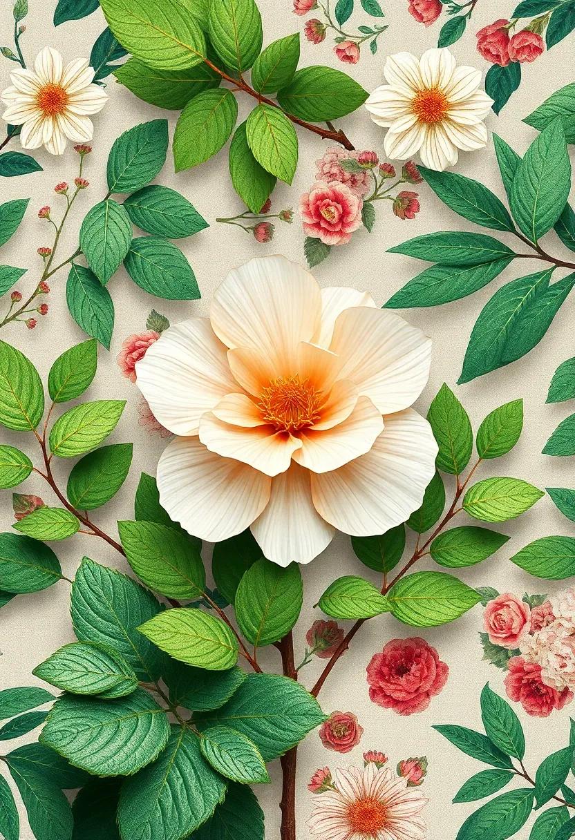 mixing Patterns: Floral vintage ⁢Fabrics⁤ And Leafy‍ Green‍ Plants