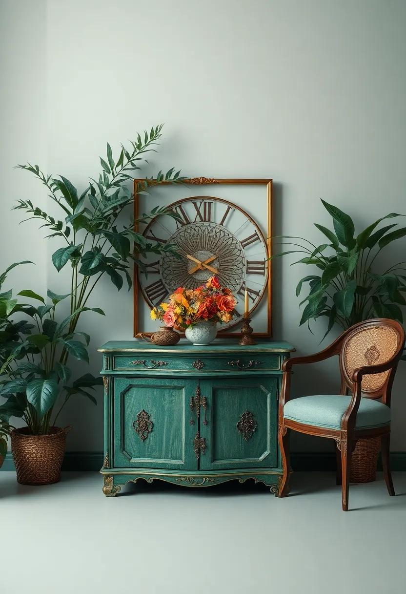 Embracing the Beauty ⁣Of⁣ Antique⁤ furniture And Lush Foliage