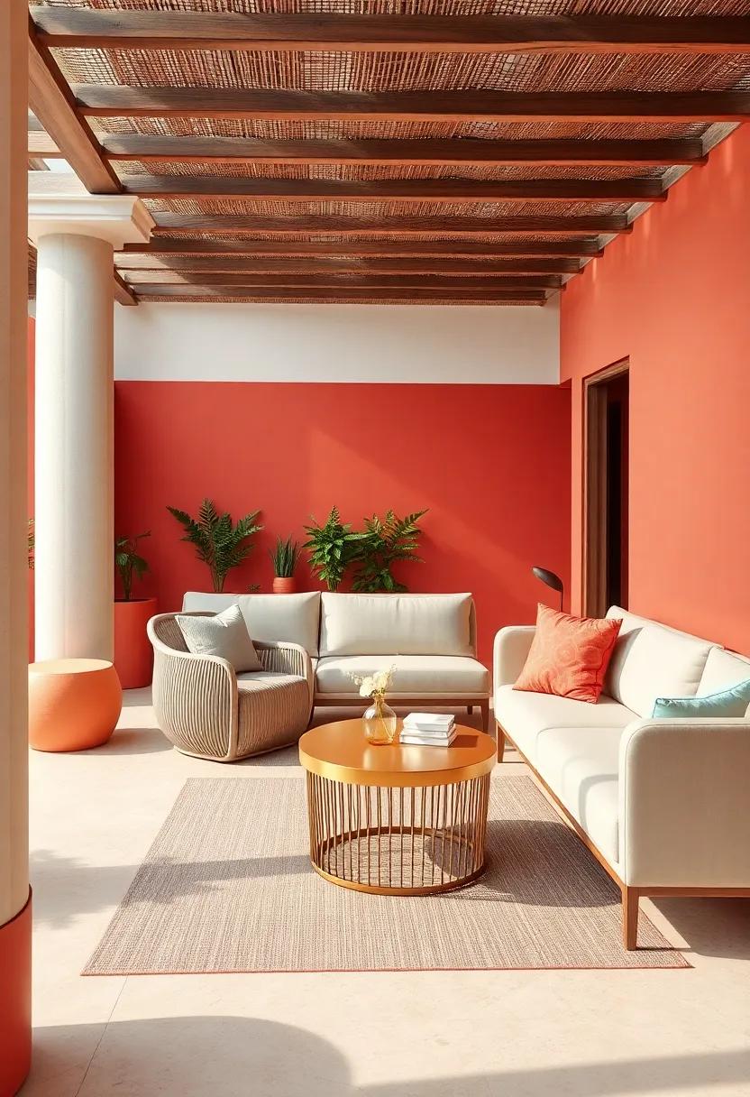Coral-Themed Textiles for a Cohesive‍ Color‍ Palette