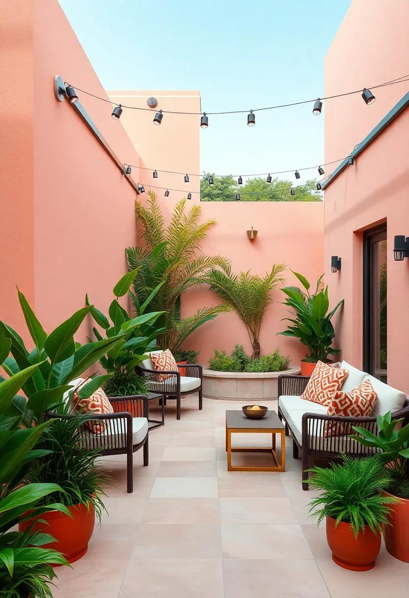 Incorporating Lush Greenery for a Vibrant Contrast