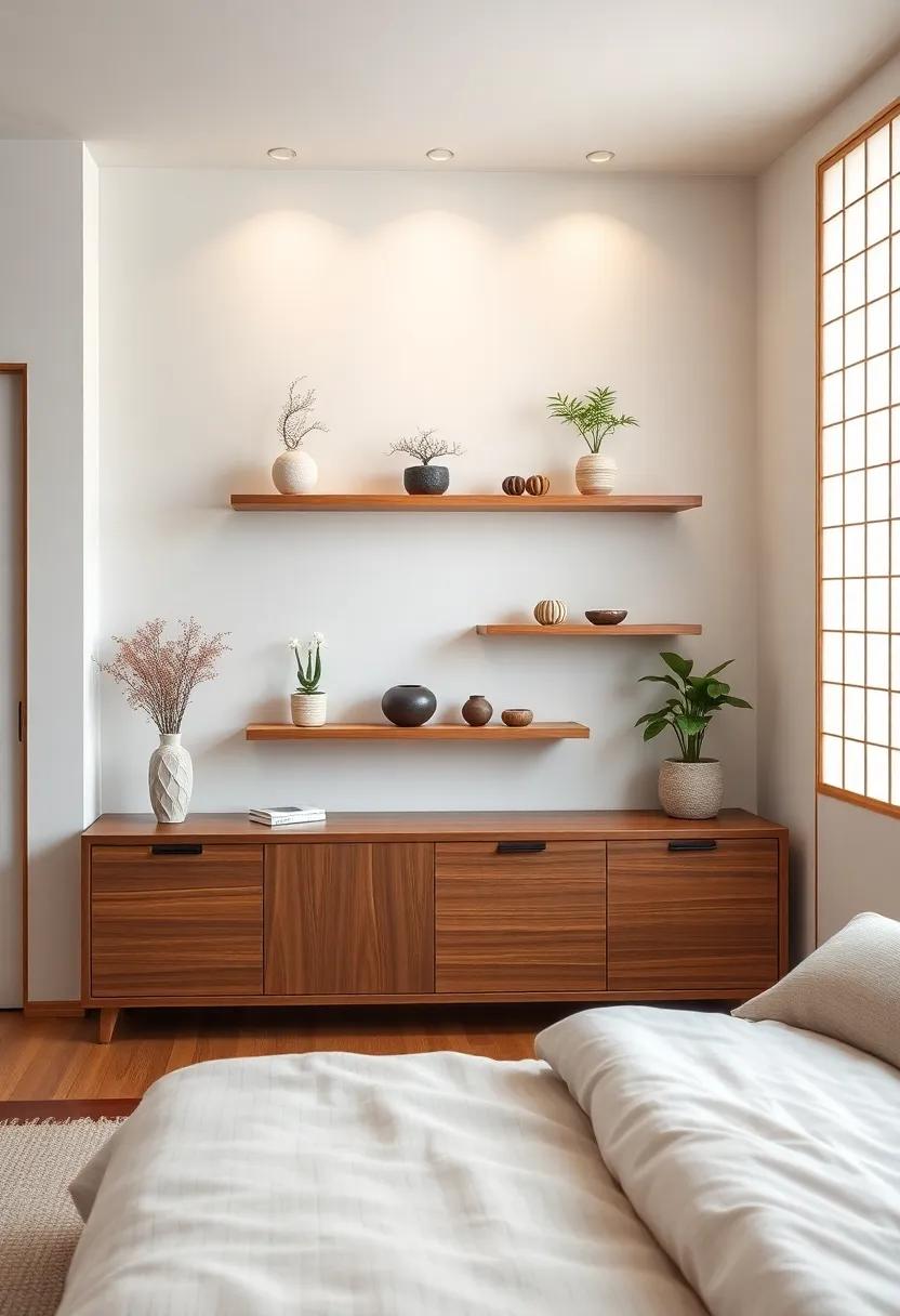 Create Zen with Floating Shelves: Use minimalist ⁣floating shelves to display small plants and traditional Japanese crafts, promoting tranquility