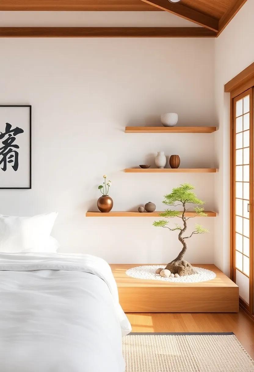 Curate ⁣a Zen⁣ Garden: Use shallow shelves⁢ to create a mini Zen garden, displaying ⁤pebbles, sand,‍ and small bonsai trees for a peaceful atmosphere