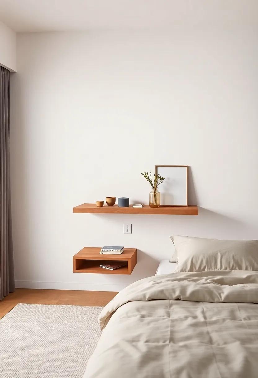 Floating Nightstand: Embrace functionality by using a floating shelf⁤ as a⁢ nightstand, providing a⁢ place for essentials while maintaining a streamlined look
