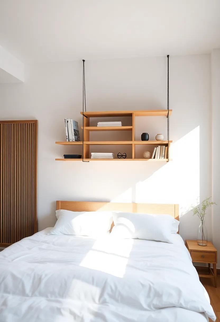 Hang it up: Use​ wall-mounted shelving ⁢with⁤ a⁤ hanging design to create ⁤unique storage solutions that save floor space and add flair