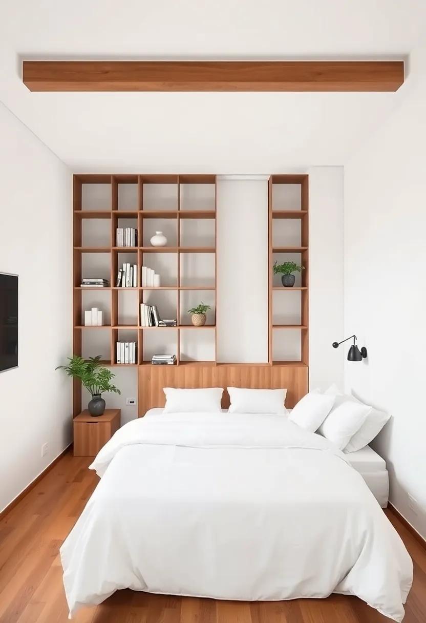 go ‍Vertical: Maximize floor space with tall, narrow shelving units that draw the eye upwards, creating ​an ‍illusion of height in your ⁤bedroom