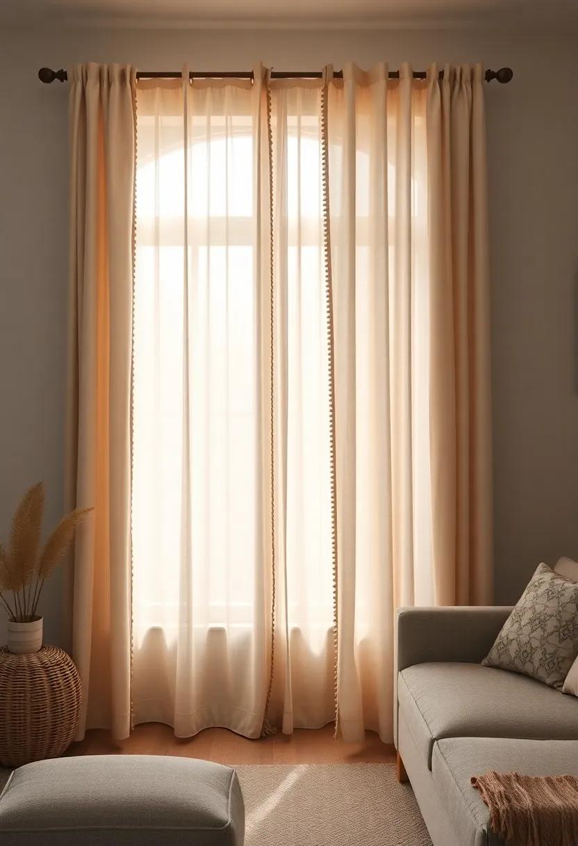 Bohemian Tasseled Curtains: Add a playful touch‍ with curtains featuring ⁣tassels that sway gently and add a charming detail‌ to ⁣your living space