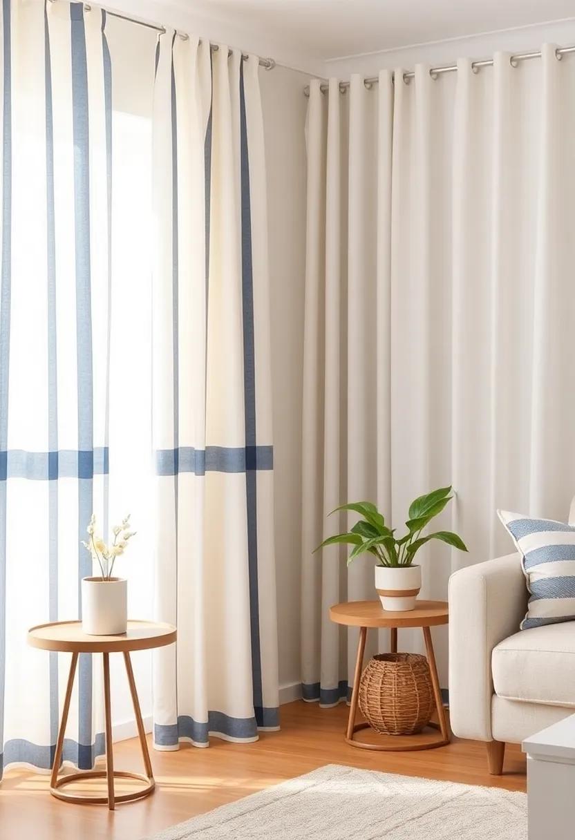 Nautical Striped⁢ Curtains: Infuse breezy⁤ seaside charm with ‌nautical stripes​ that resonate with summer looks even when the weather turns