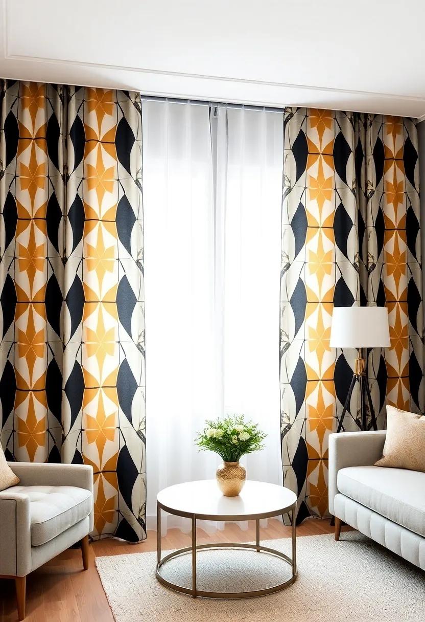 Geometric Print⁢ Curtains: ‌Introduce a modern flair⁤ with geometric designs ⁣that ⁤create a playful contrast against‌ softer furnishings