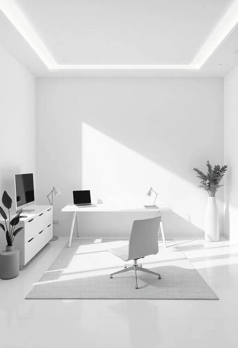 Embracing⁢ Minimalism⁢ in a Luxurious White Workspace