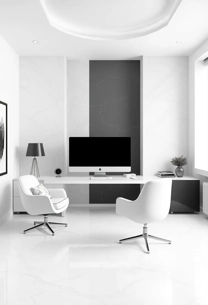 The ⁣allure of Textures in a monochrome ‌Home Office ​Setting