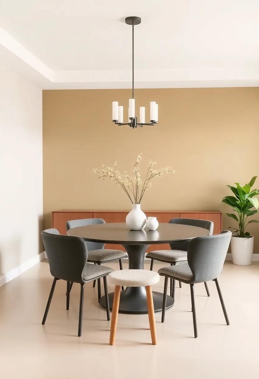 Balancing Warm and Cool Shades for a Serene dining Experience