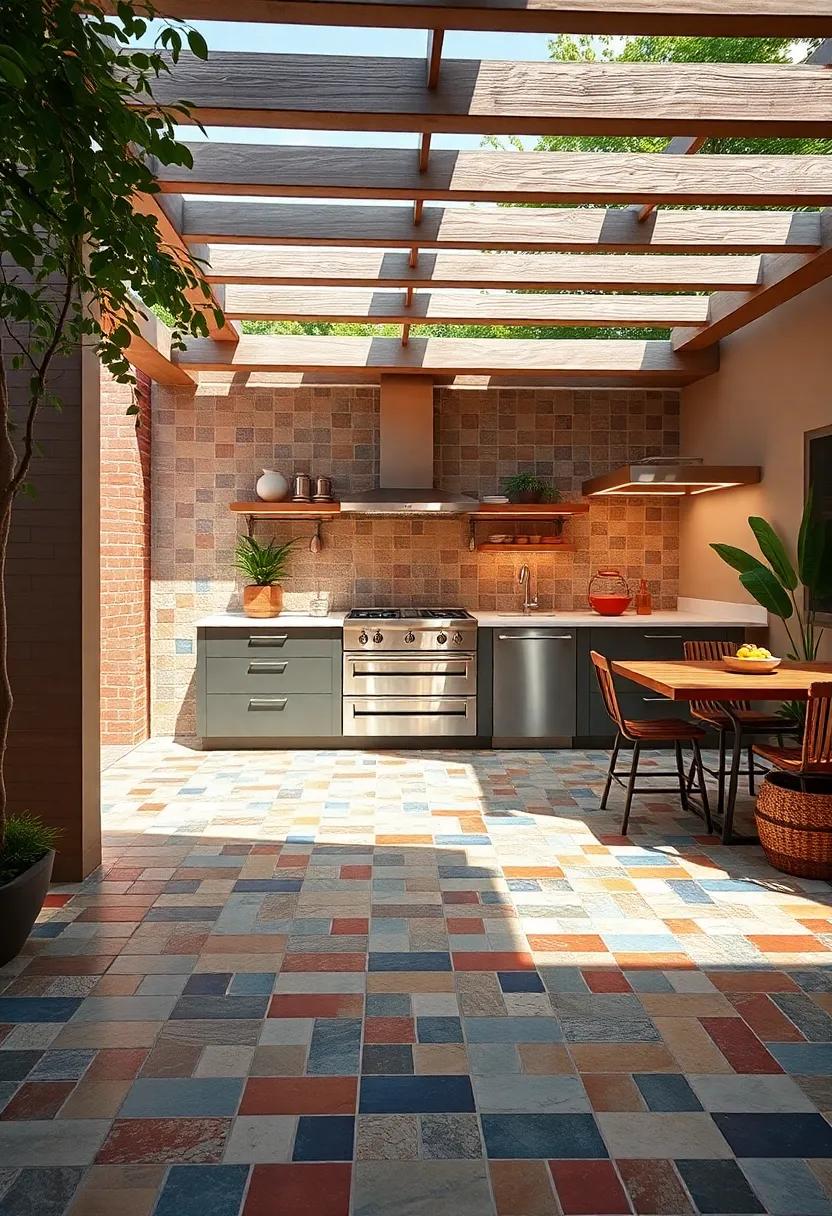 Bold Colorful ⁢Mosaics: Add Artistic Flair to Your Outdoor Kitchen Flooring