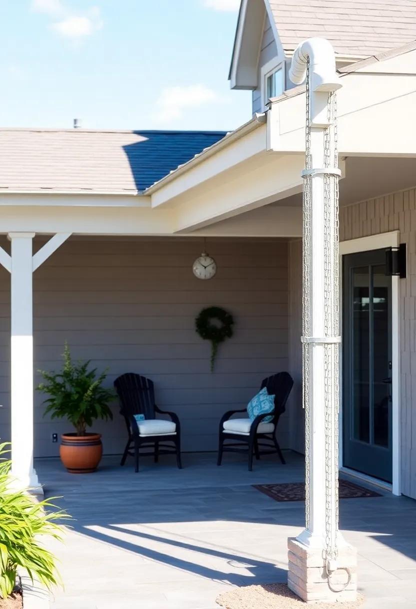 Rain Chains: Replace typical downspouts with decorative rain​ chains that add both‍ beauty and functionality ⁤to your farmhouse aesthetic
