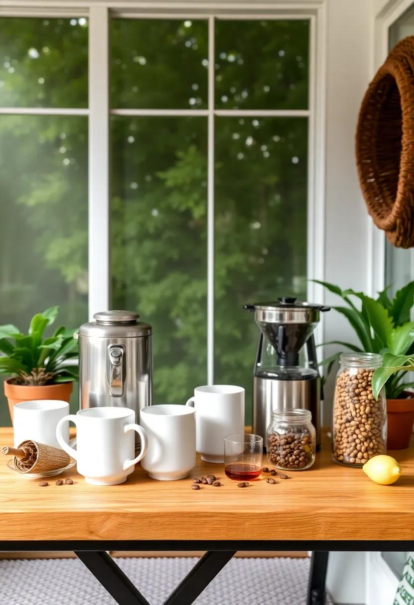 Artisanal Coffee‌ Bar: create a cozy ‍coffee⁣ corner with high-quality beans,⁤ flavored syrups, and unique mugs ⁣for a morning bar‌ experience