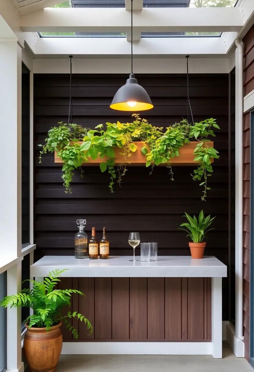 Hanging ⁣Herbs: Create a vertical‍ herb ​garden above your bar space, providing fresh garnishes for cocktails while adding greenery