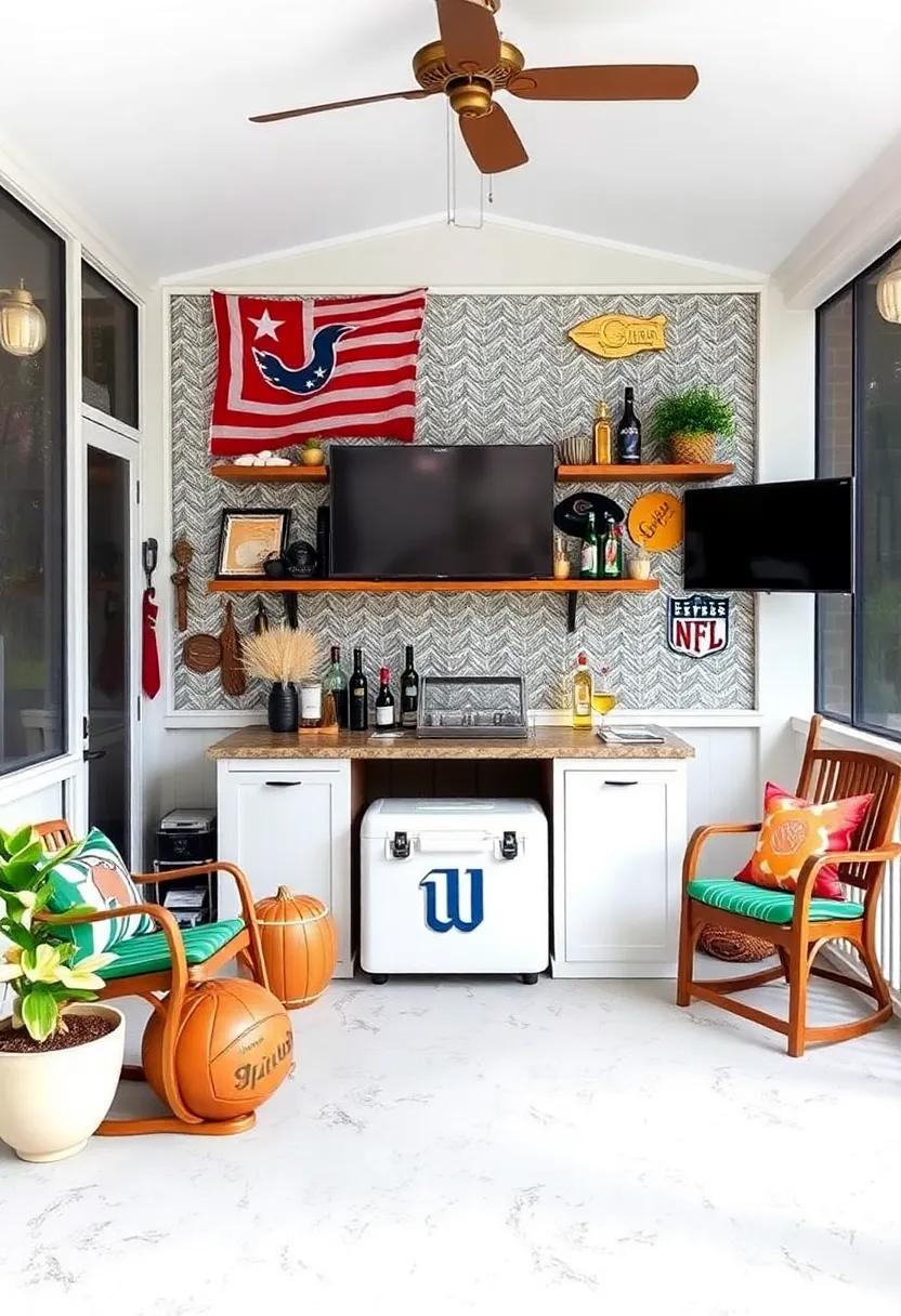 Sports-Themed Bar: Deck out your⁣ porch ​with team ‌colors,memorabilia,and a cooler for tailgate-style ​drinks during game ⁣day