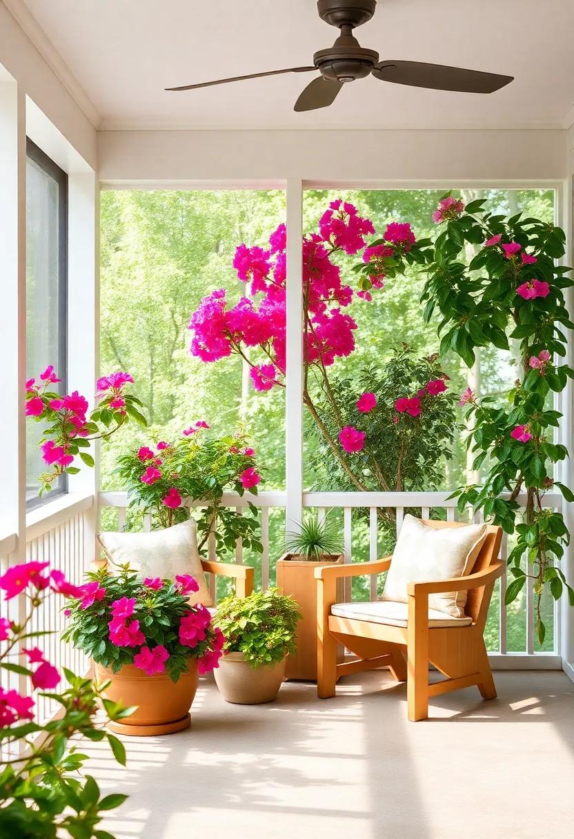 Blossoming ⁣Bliss ⁤with Colorful Bougainvillea⁢ on Your ⁢Screened Porch‍ Retreat