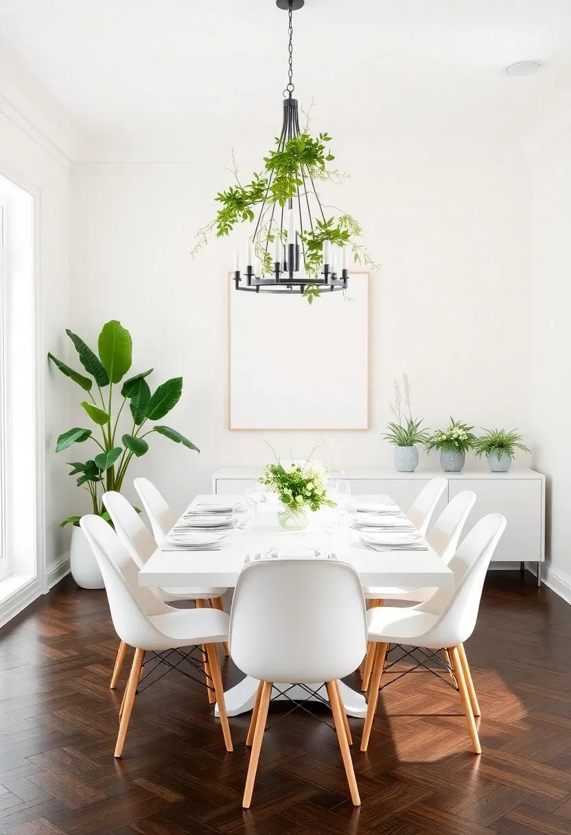 Greenery and ⁤Floral ​Accents: Infusing Life Into a ⁤White Dining Room