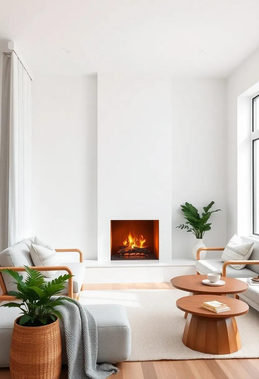 Embracing Minimalism ‍with a ⁢White Fireplace ⁢as ⁢the Focal Point