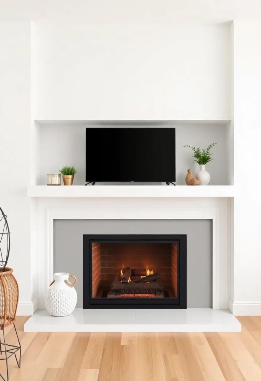 Functional Decor: Adding Shelving Above a White Fireplace