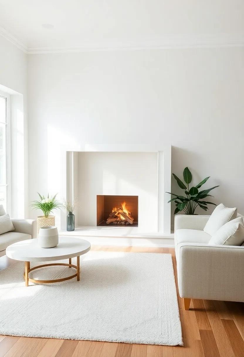 Rug ⁣Placement: Defining the⁣ Space Around Your White Fireplace