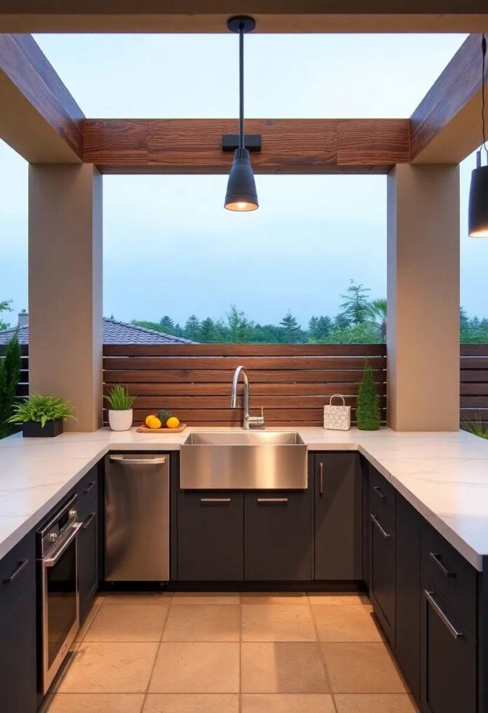 25 Stylish Patio Outdoor Kitchens with Sinks for Ultimate Outdoor Entertaining