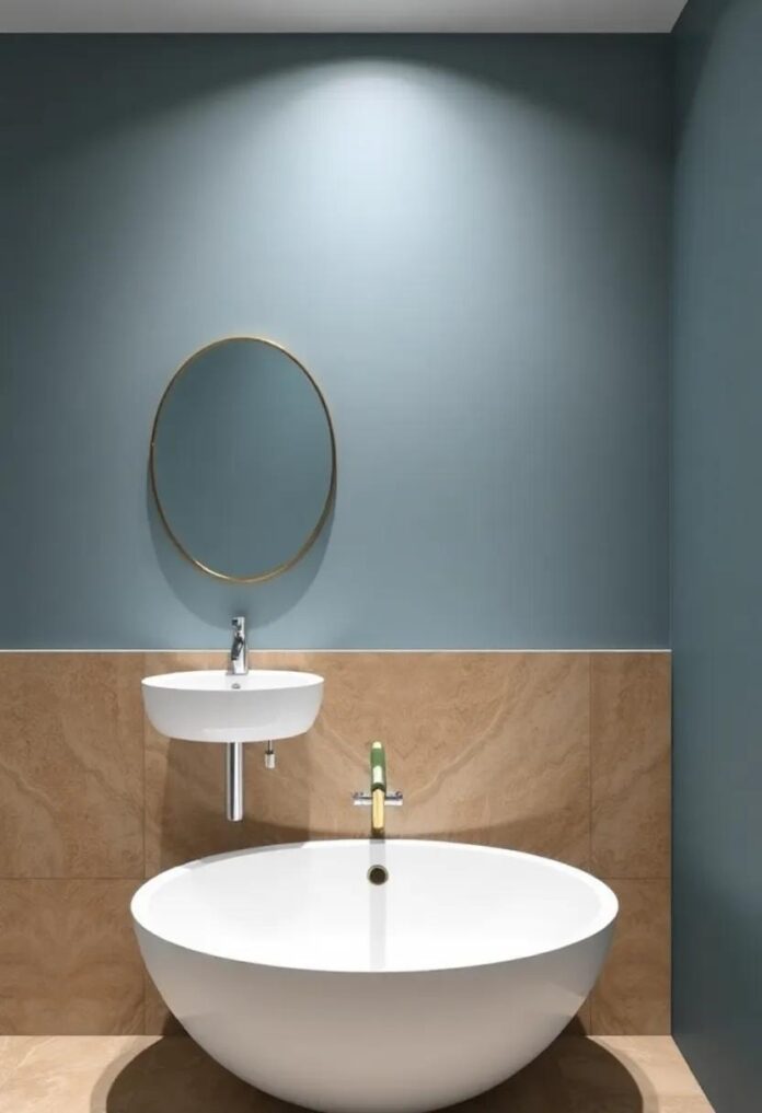 Elevate Your Space: Embracing Two-Tone Bathroom Colors with Natural Stone Accents