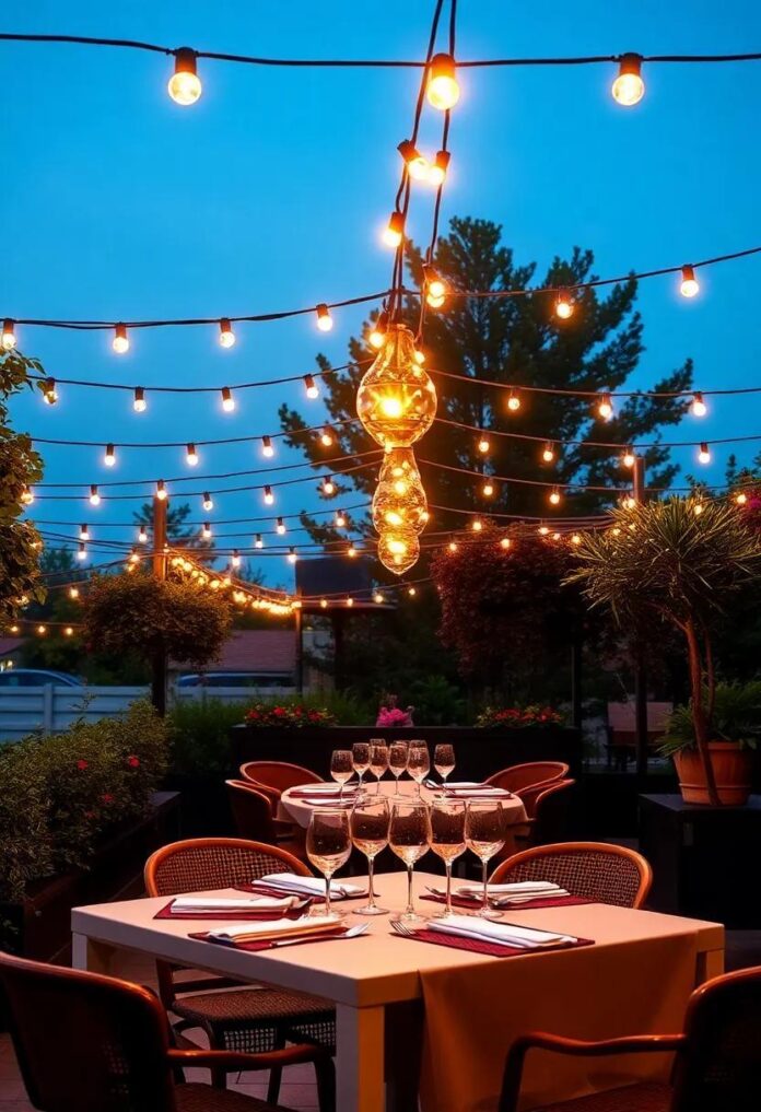 Enchanting Evenings: The Magic of Patio Dining Under Twinkling String Lights