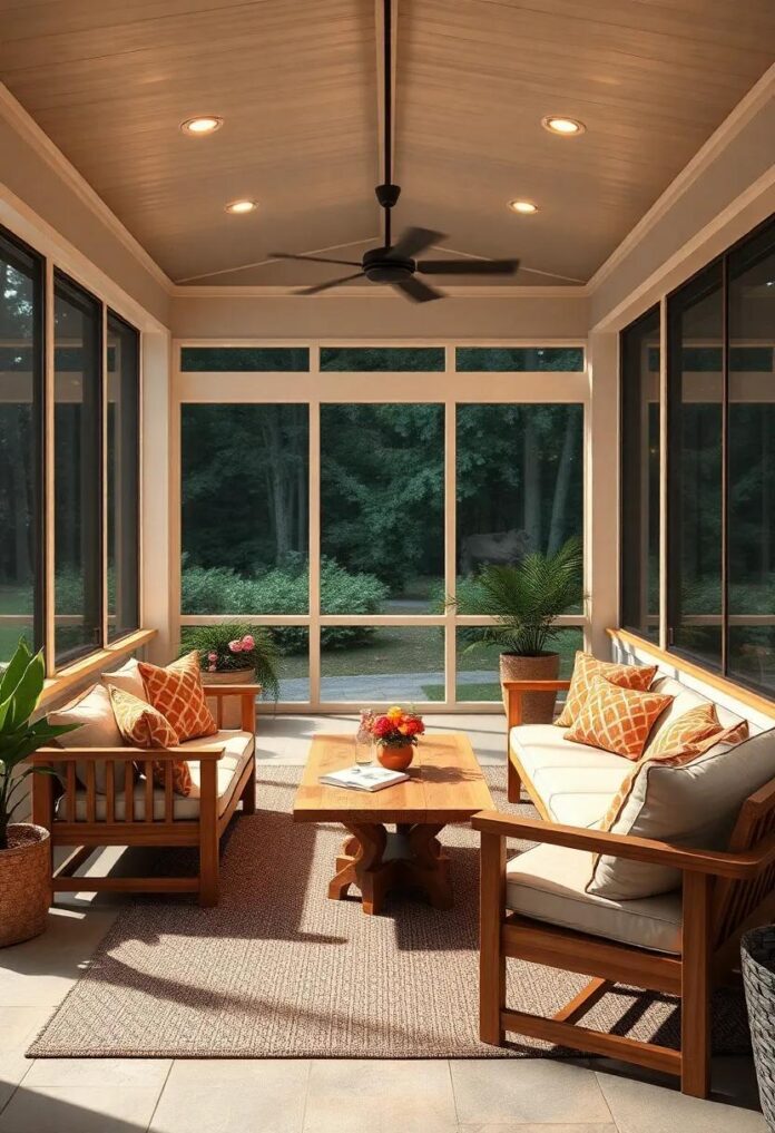 Transform Your Outdoor Oasis: The Elegance of a Screened Porch with Teak Furniture