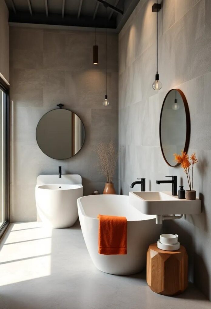 Transform Your Space: Embracing Geometric Shapes in Industrial Bathroom Decor