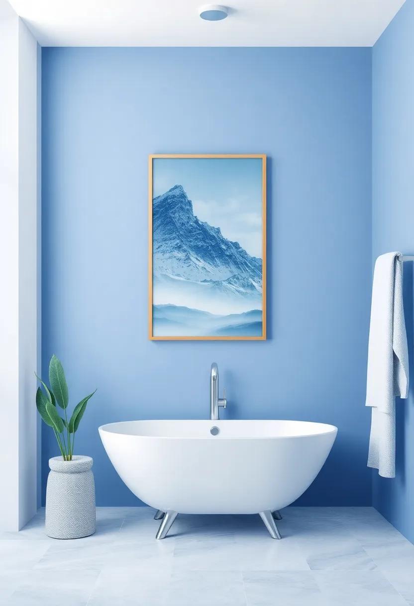 Blue Art Prints: Hang framed art ⁤prints featuring⁣ tranquil ⁢blue⁢ landscapes ⁤or abstract designs to personalize​ your space ⁤and evoke serenity at‌ every glance