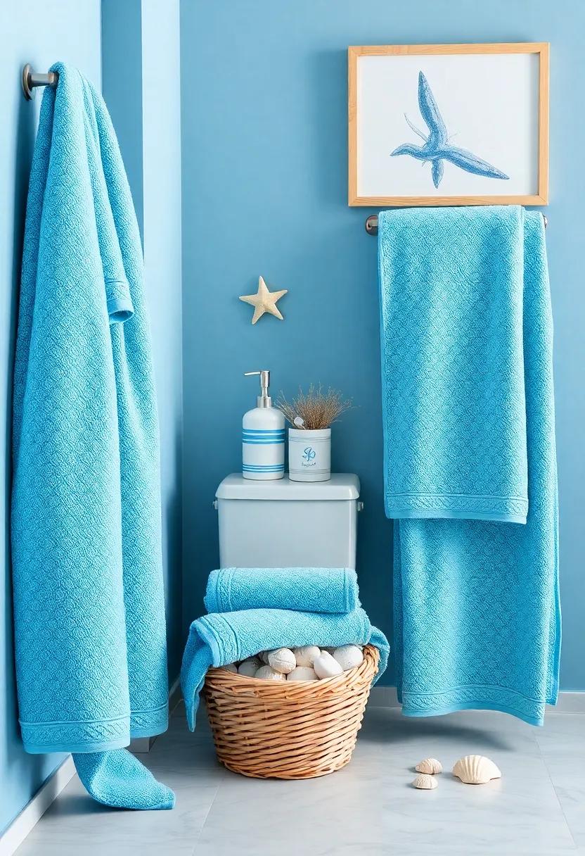Coastal Vibes with Accessories: ‍Embrace a coastal theme using soft blue​ towels, seashell decor,‍ and nautical prints to infuse a sense of tranquility⁤ and beachy charm