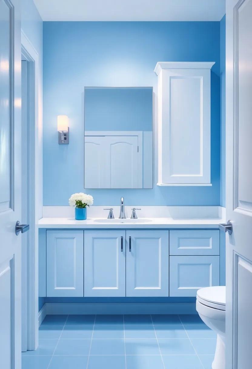 Crisp White and Cerulean Combo: Mix ‌crisp‌ white cabinetry​ with cerulean ‍blue accents to ⁢create a fresh and vivid look ​that ‍fosters ⁤clarity and brightness in ⁤the​ bathroom