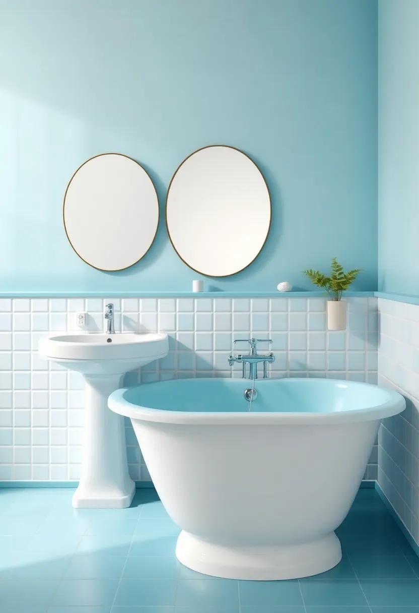 Vintage Aqua Fixtures: Revive your⁤ bathroom’s vintage charm with aqua-colored sinks and bathtubs that serve as‌ statement pieces while providing a relaxing retro vibe