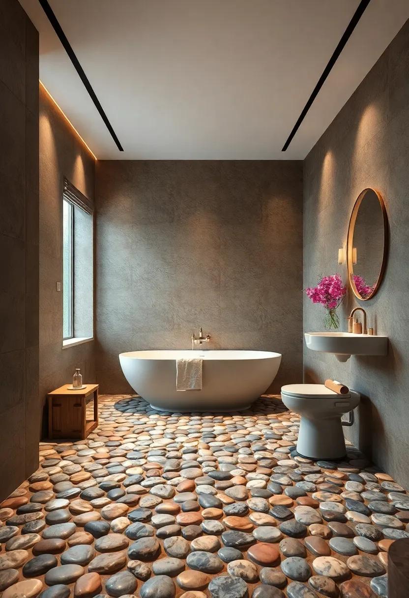 Artistic Pebble Stone: ‍Step onto a unique​ pebble ⁢stone floor that adds texture while providing a soothing, spa-like experience