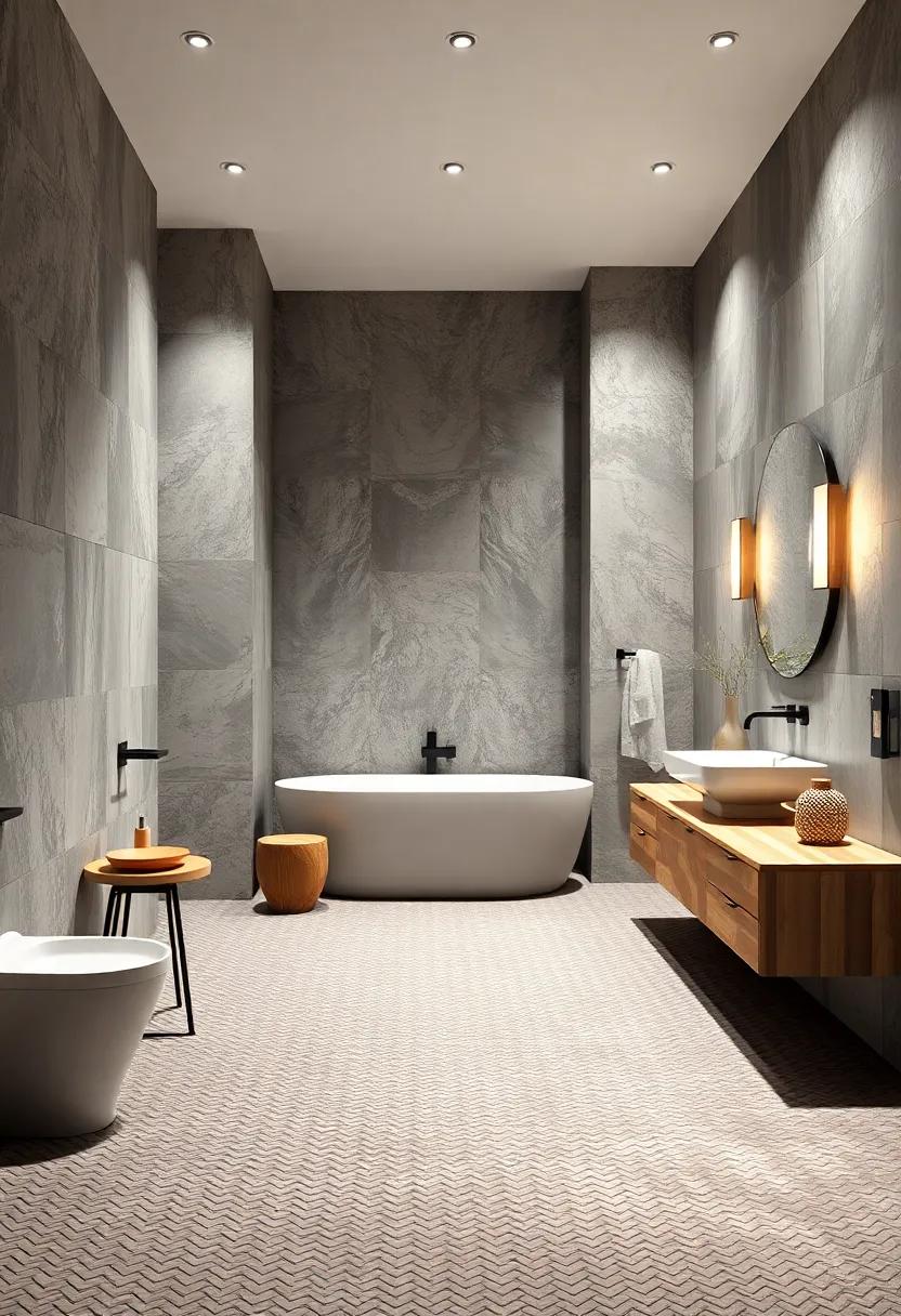 Textured Rubber Tiles: Explore textured rubber tiles for⁤ a modern, comfortable surface, perfect for a playful or gym-themed bathroom