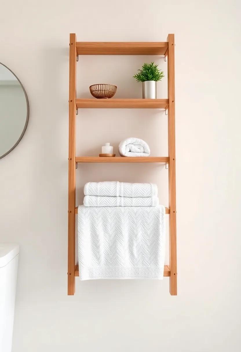 Towel ⁣ladder Shelf:‍ Combine aesthetics‍ and function with a stylish towel ladder shelf that ⁢keeps ‍towels accessible while ​adding an⁣ inviting ‌element to⁤ the​ decor