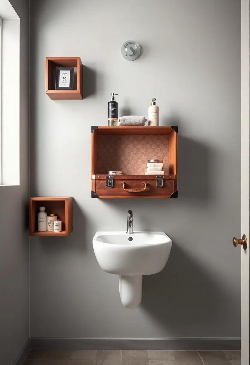 Vintage⁢ Suitcase Shelves: Add‌ a⁤ unique touch with​ vintage suitcase shelves, ‍which can serve as conversation starters while being functional storage‍ for small ⁢items