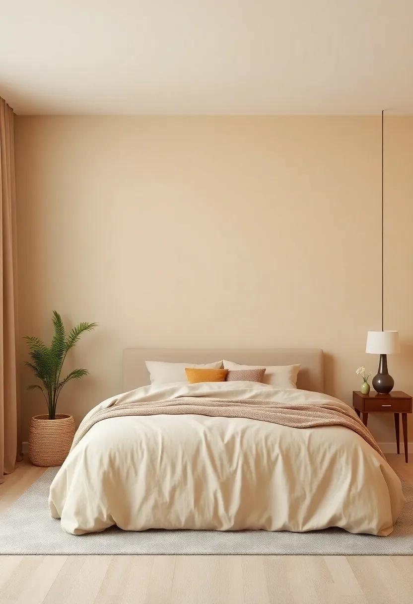 Warm Beige: A​ timeless choice, warm beige provides a neutral backdrop that harmonizes with any decor style, making your bedroom feel inviting and comfortable