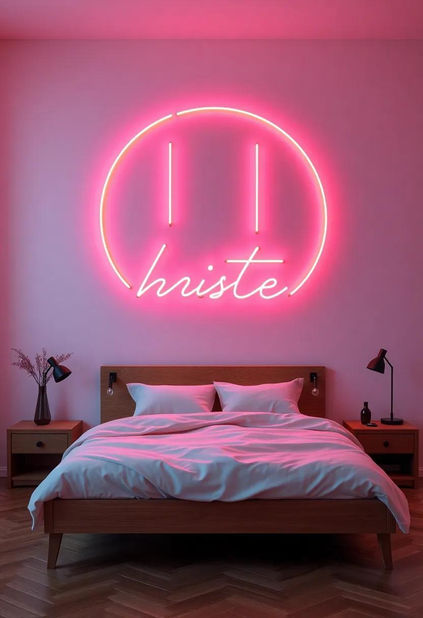 Artistic Flair: ⁣an ​Abstract Neon Design That Serves ⁢as ⁣a​ Striking Focal Point