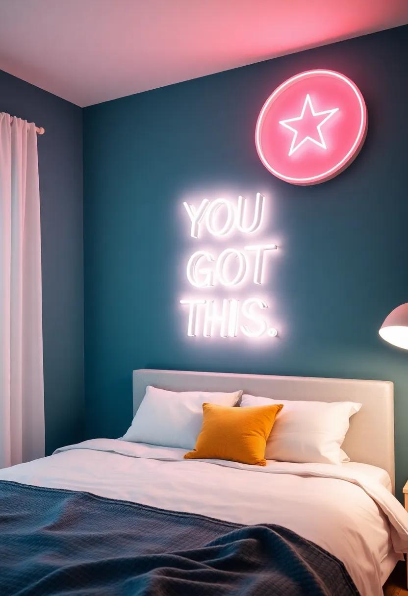 Motivational Space:⁣ A “You Got‍ This” Neon sign to Encourage Positivity