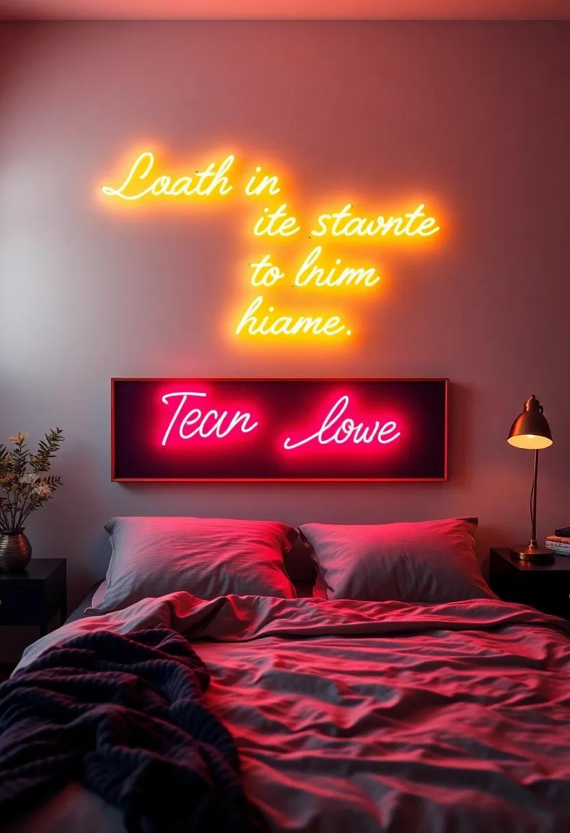 Musical Touch: Neon Signs Featuring Lyrics from Your Favorite Songs