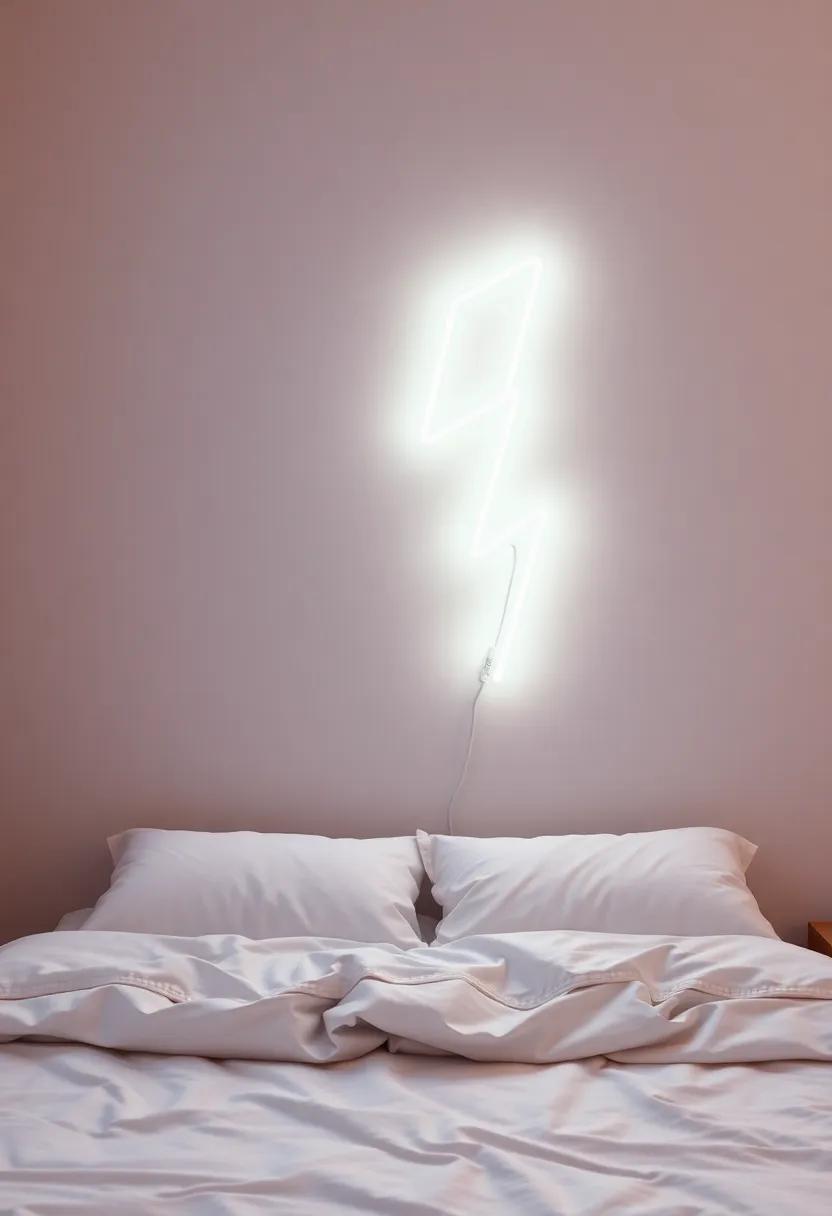 Playful Touch: A Neon Lightning Bolt that Adds Excitement and Energy to Your room