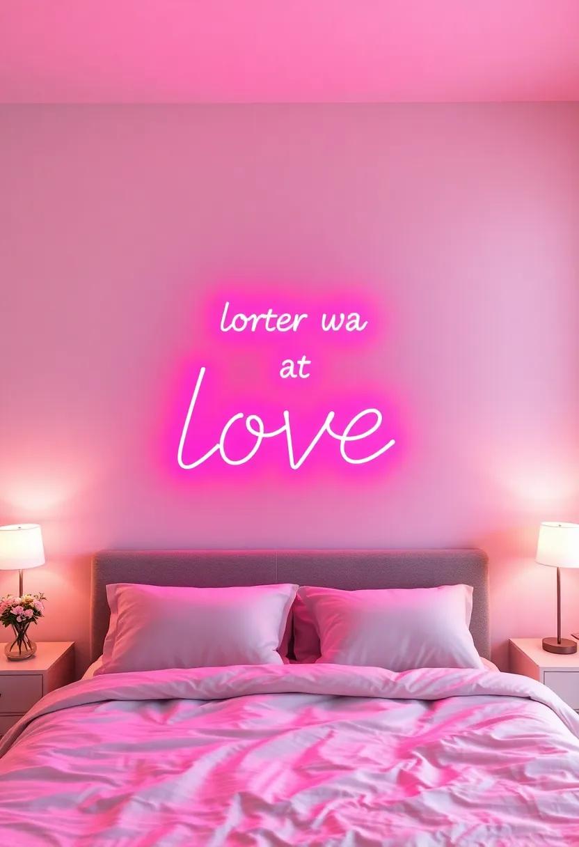 Romantic Glow: A Neon ⁣Love Quote for a Cozy and Intimate Bedroom