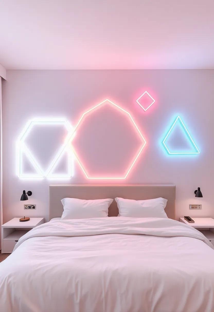 Unique Shapes: Neon geometric Designs That Create a Modern ⁣Look